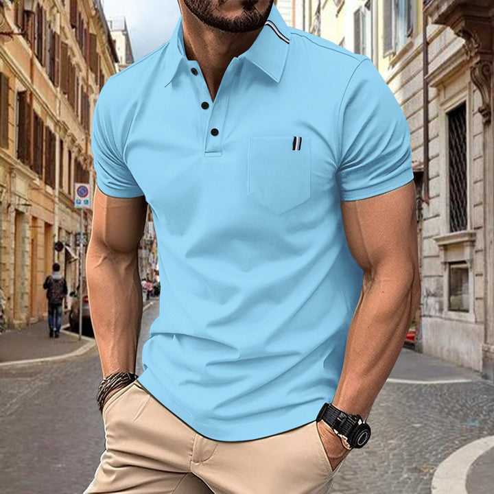 Herren Polohemd mit modernem Schnitt und Brusttasche Echoarchiv