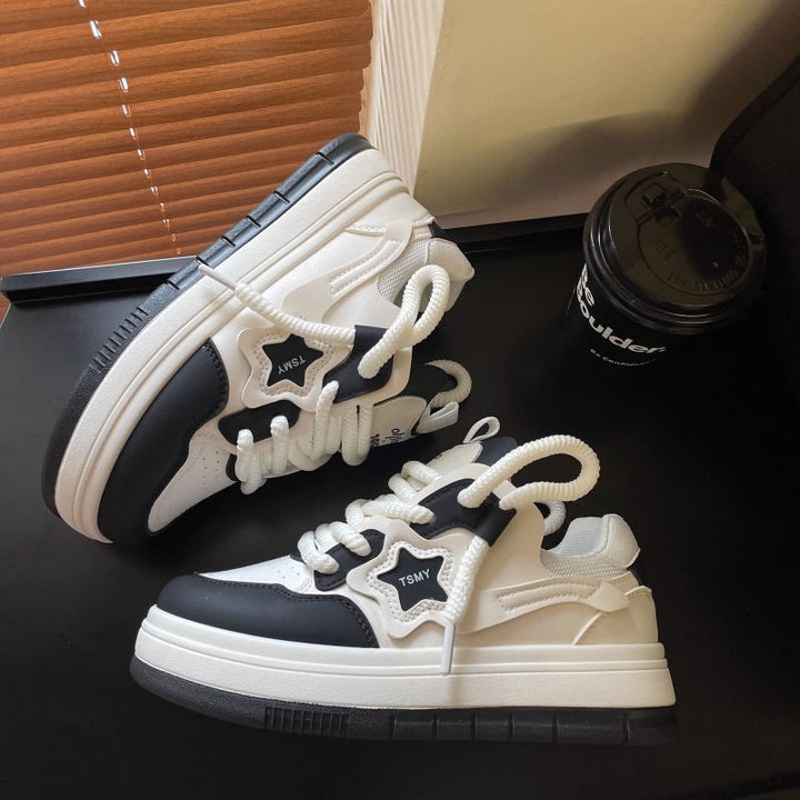 Damen Chunky Plateausneaker mit Stern-Applikation, gepolstertem Kragen und atmungsaktivem Obermaterial – Névara