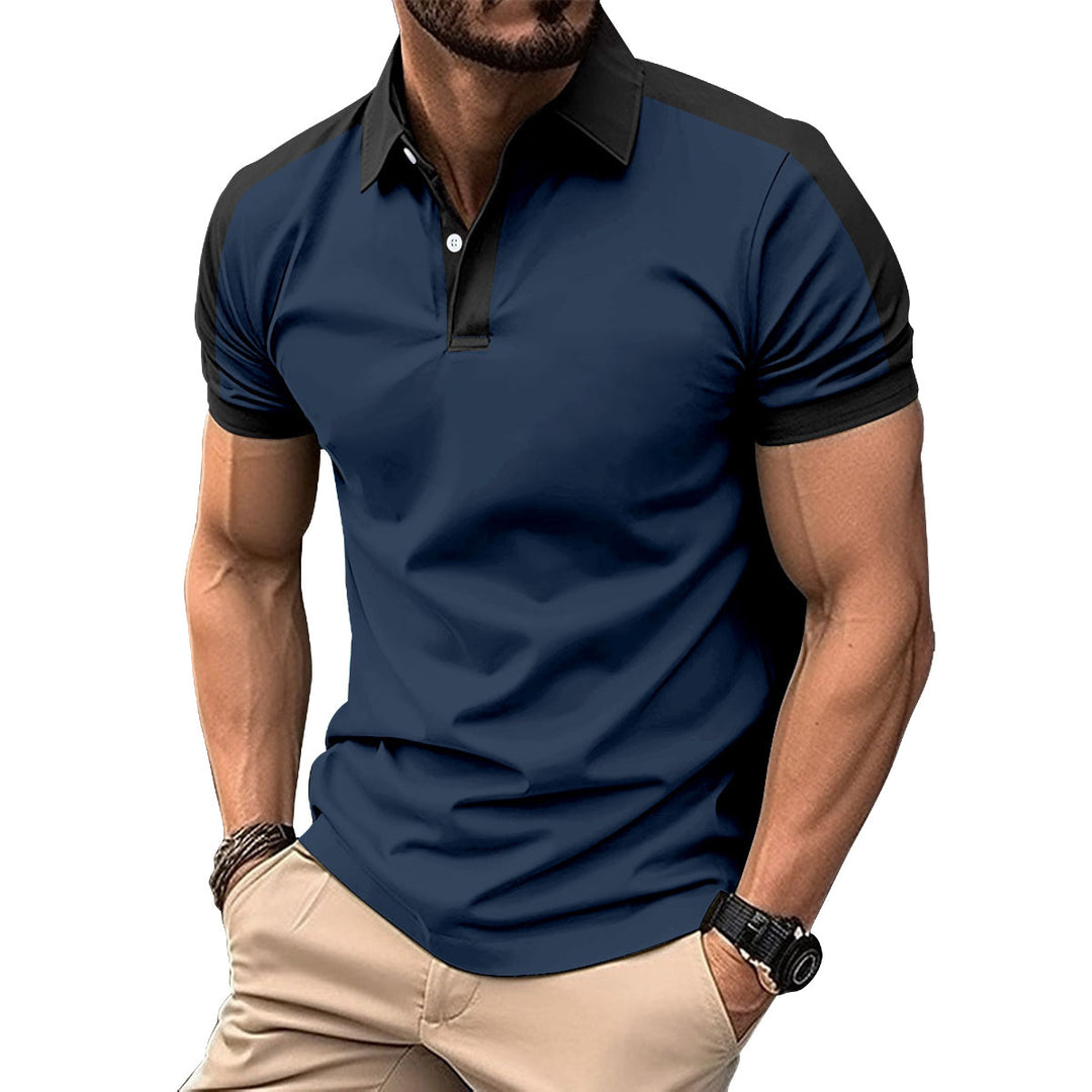 Herren Poloshirt mit modernem Schnitt und kontrastierenden Ärmeldetails Echoarchiv