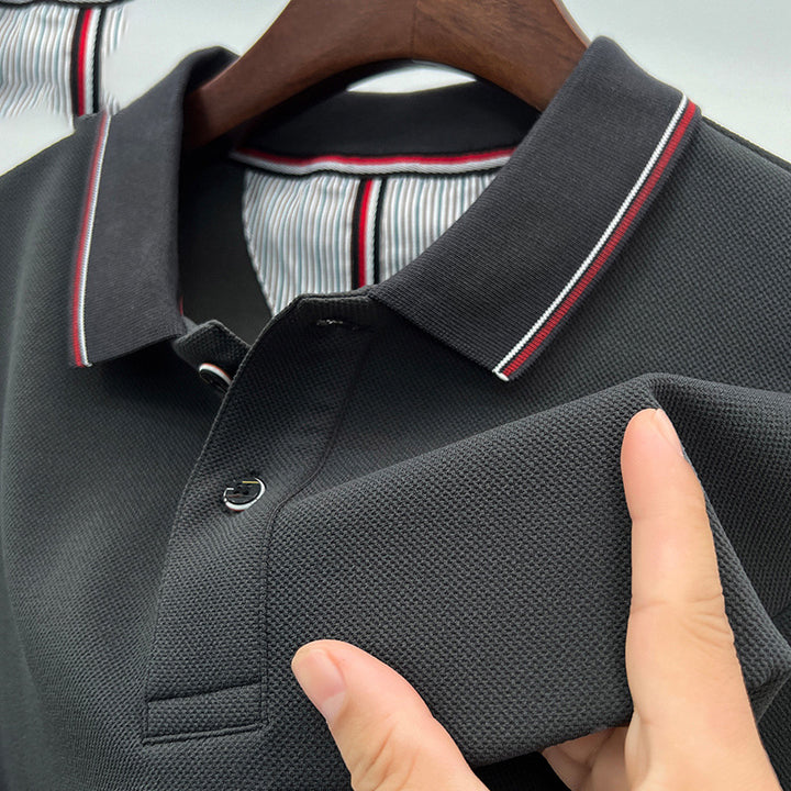 Herren Poloshirt mit atmungsaktiver Piqué-Oberfläche und eleganten Kontrastdetails Echoarchiv