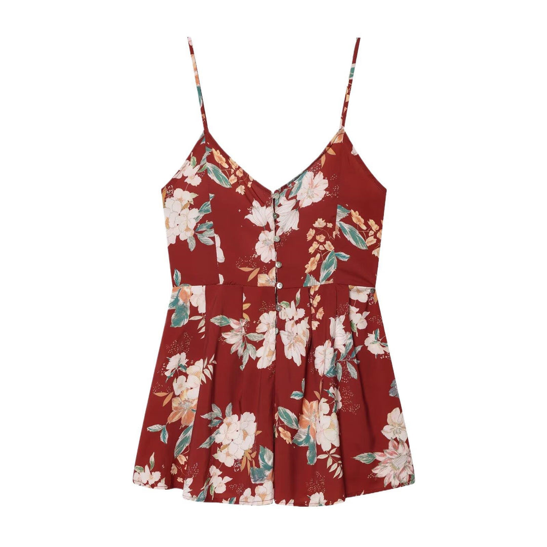 Damen Spaghettiträgerkleid mit floralem Druck und schmeichelndem Schnitt Echo Archiv