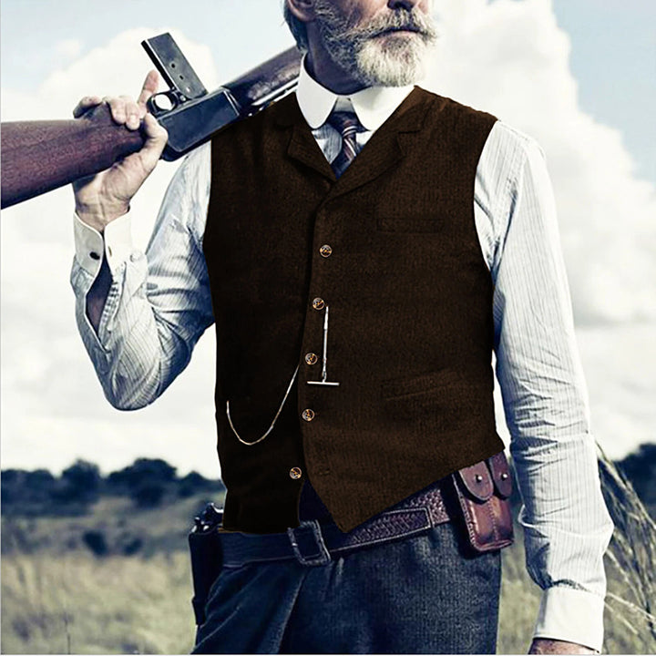 Herren Elegante Weste mit Knopfdetails und seitlichen Taschen Echoarchiv
