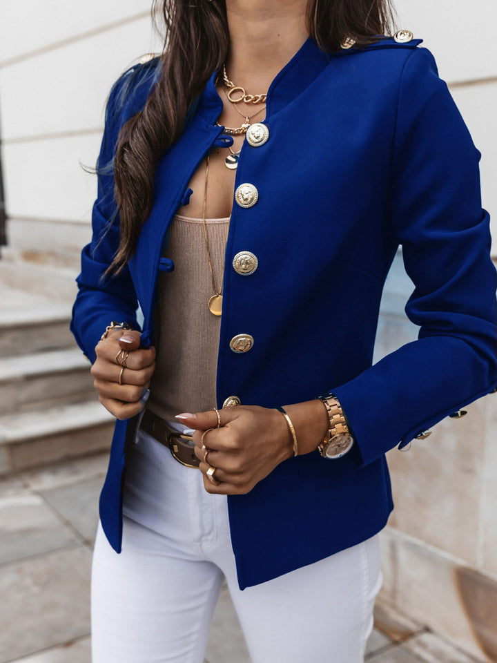 Damen nan militärischer Blazer mit Stehkragen und dekorativen Goldknöpfen Echo Archiv