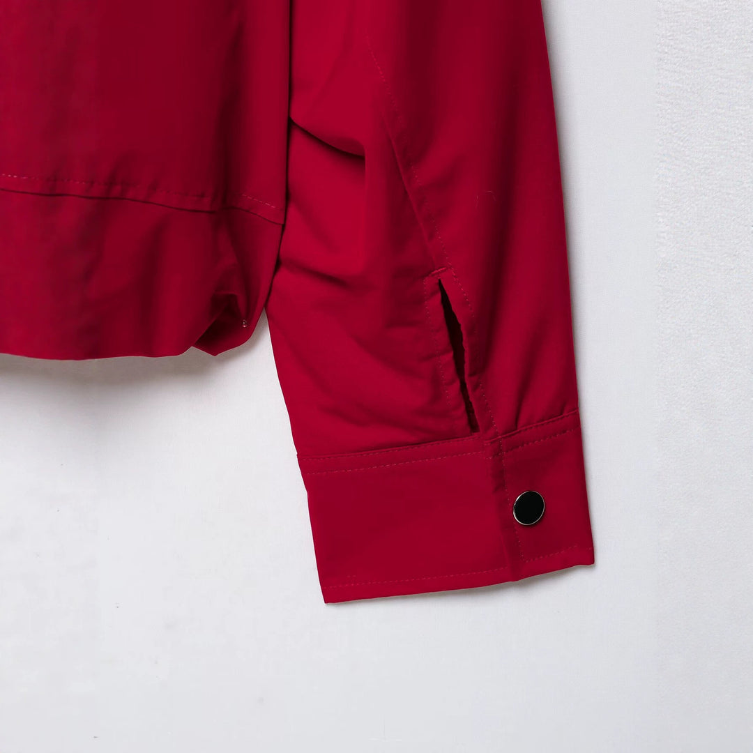Damen Kurze Oversize-Utility-Jacke mit hohem Stehkragen, Kordelzug und elastischem Saum Echoarchiv