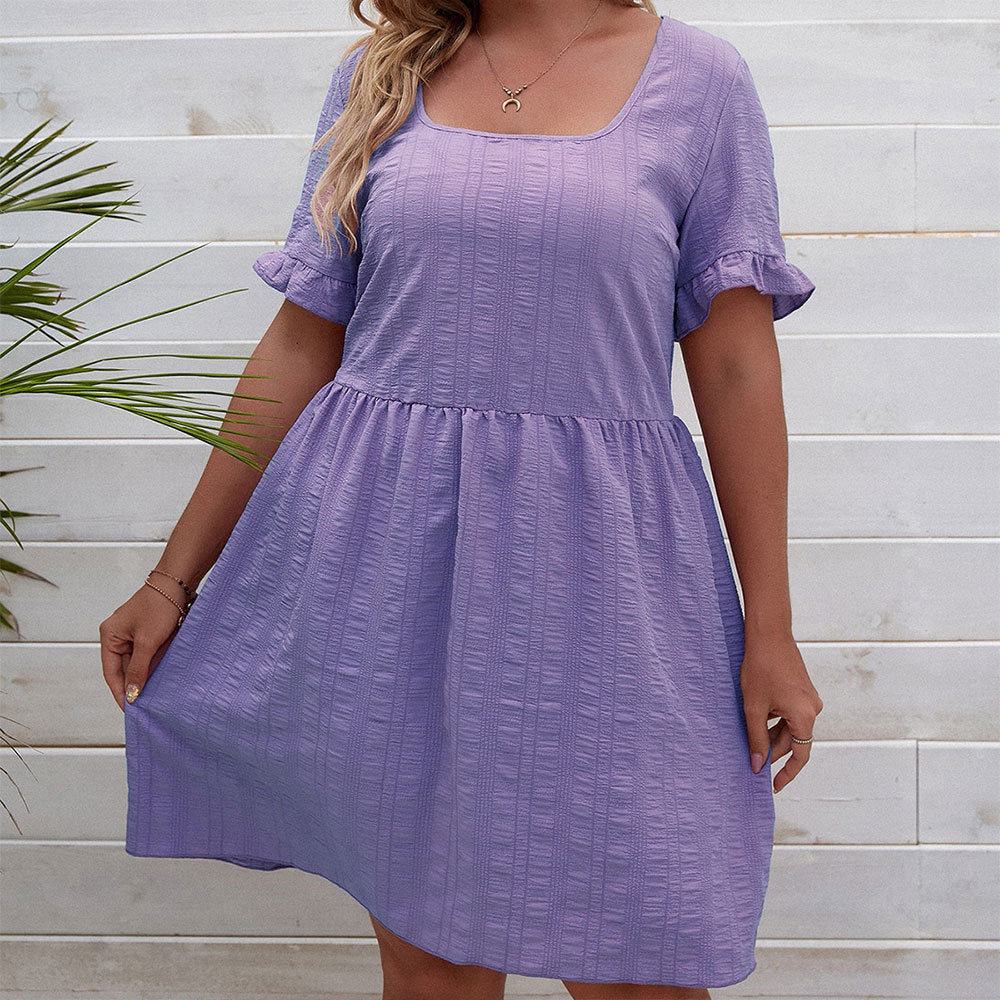 Damen lässiges Sommerkleid mit breiten Ärmeln und quadratischem Ausschnitt Echo Archiv