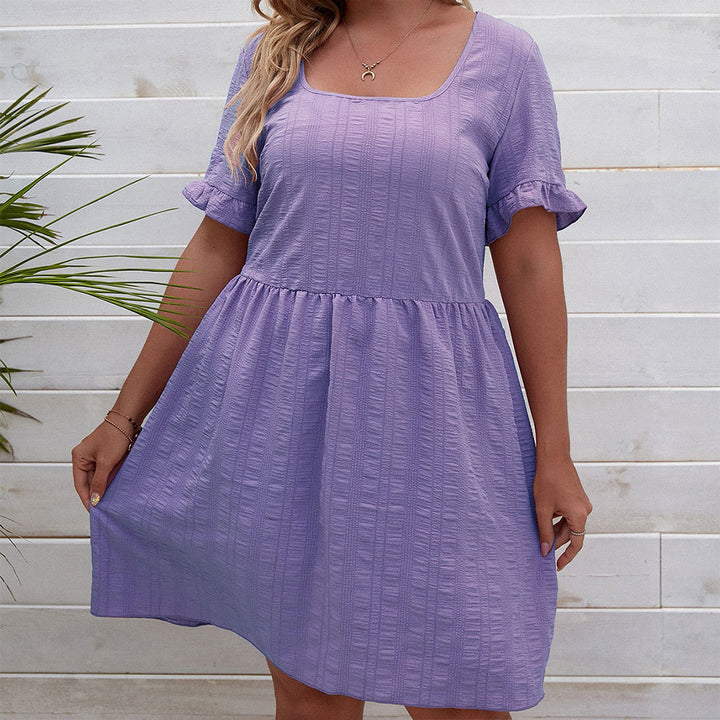 Damen lässiges Sommerkleid mit breiten Ärmeln und quadratischem Ausschnitt Echo Archiv