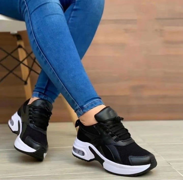Damen nan sportliche Komfort-Sneaker mit sichtbarer Luftdämpfung, Netzgewebe und Lederoptikpaneelen Echo Archiv