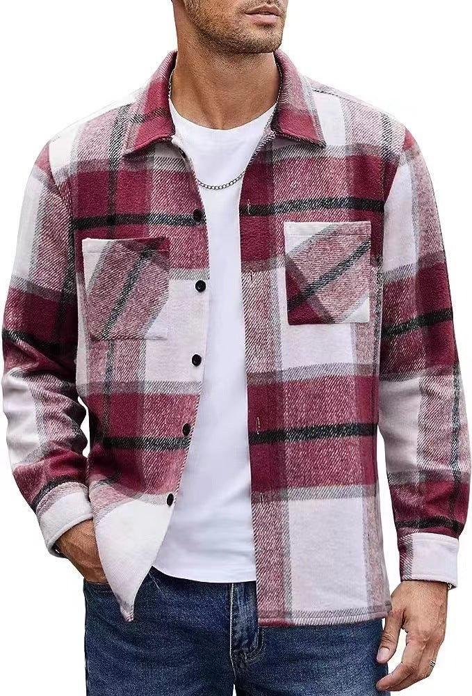 Herren lässige Karomuster Hemdjacke Echoarchiv