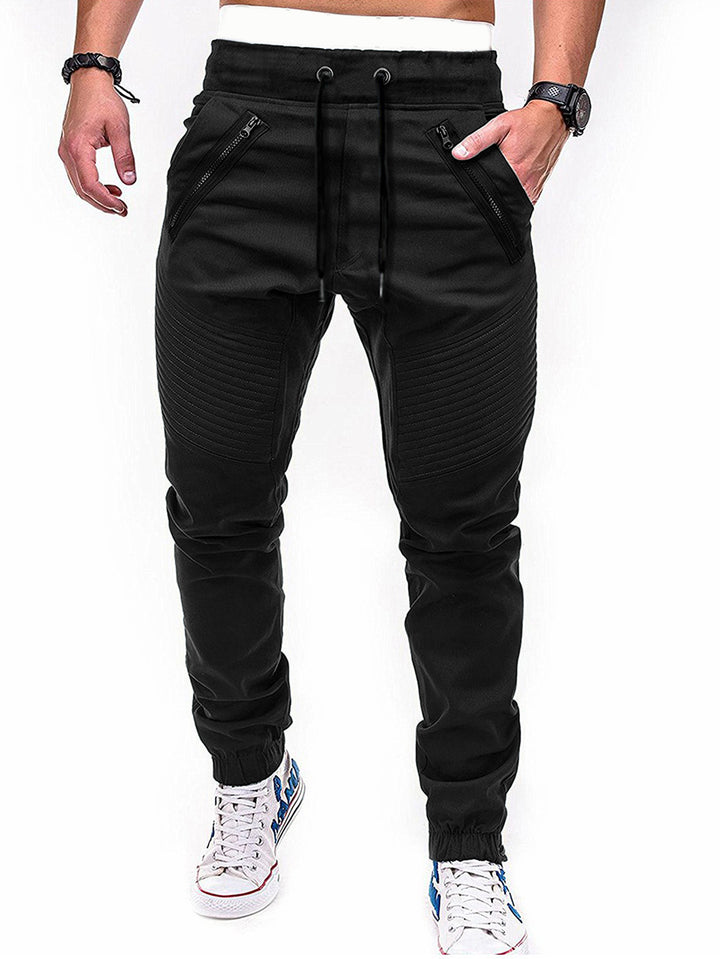 Herren Freizeit Jogginghose mit kontrastierenden Reißverschlusstaschen und elastischem Bund Echoarchiv