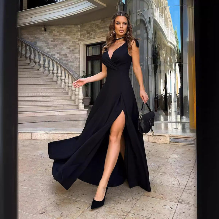 Damen Elegantes Abendkleid mit Hohem Schlitz Echoarchiv
