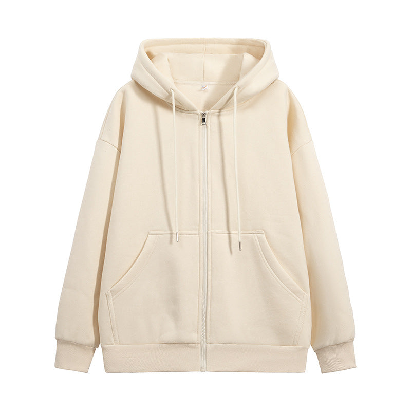 Unisex Oversize Kapuzen-Sweatjacke mit durchgehendem Reißverschluss, Kängurutaschen und gerippten Bündchen Echo Archiv