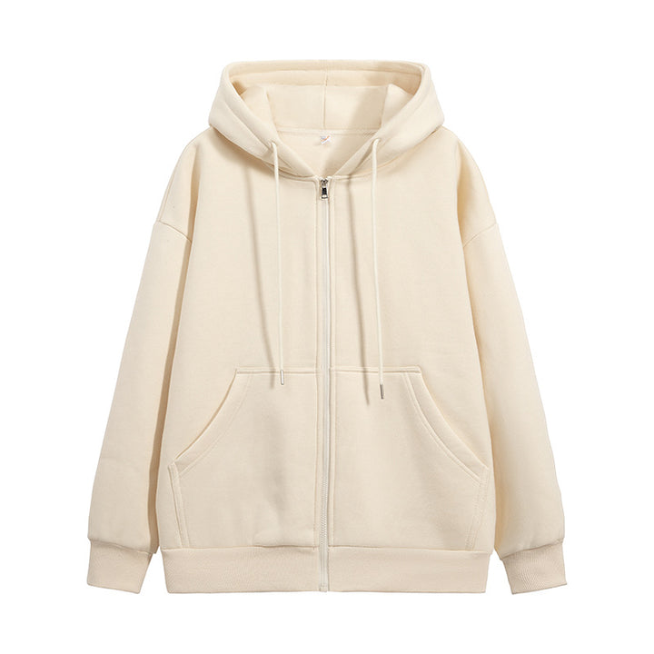 Unisex Oversize Kapuzen-Sweatjacke mit durchgehendem Reißverschluss, Kängurutaschen und gerippten Bündchen Echo Archiv