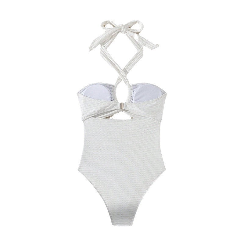 Damen Einteiler Badeanzug mit modischem Wickeldesign und aufregenden Cut-Out-Details Echo Archiv