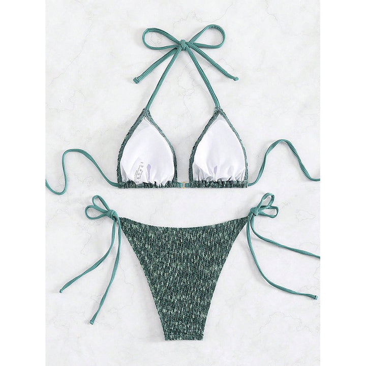 Damen Triangel-Bikini mit verstellbaren Schleifen und schimmerndem Gewebe Echo Archiv