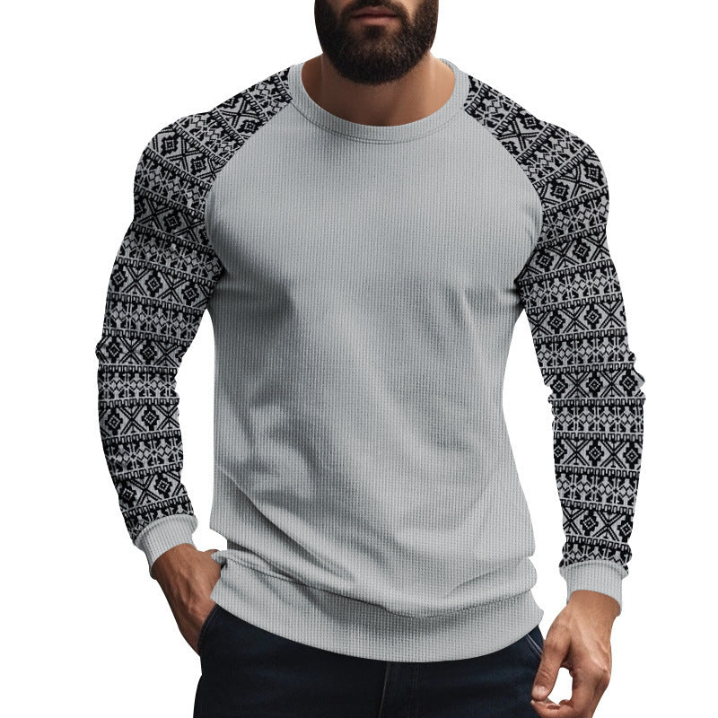 Herren modischer Langarmpullover mit geometrischem Muster Echoarchiv