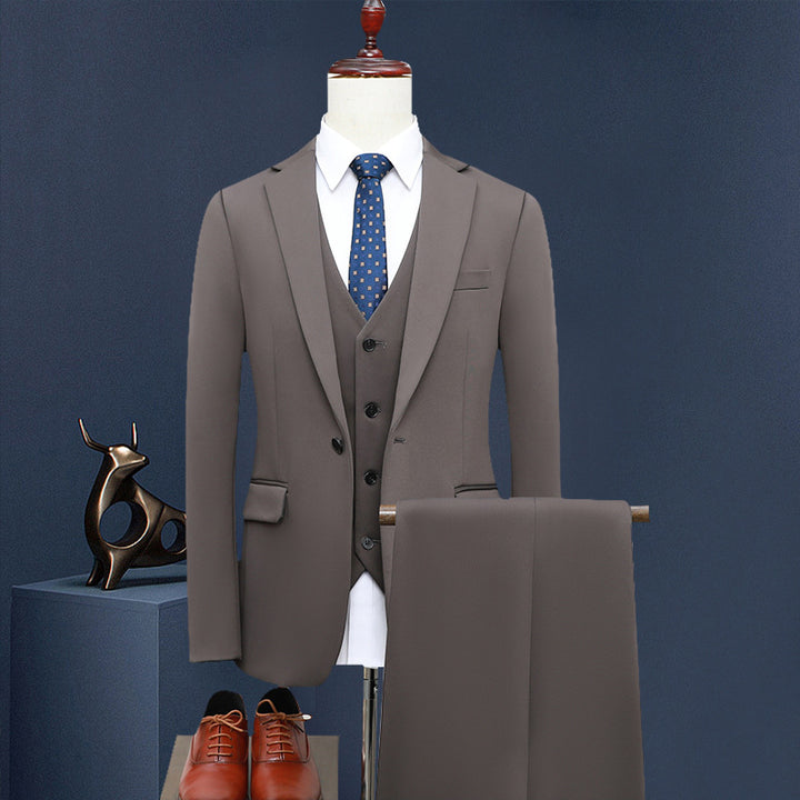 Herren Slim-Fit Dreiteiliger Business-Anzug mit Weste und schlanker Anzughose Echo Archiv