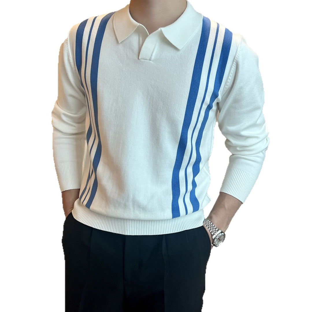 Herren Farbblockierter Pullover mit Polokragen Echoarchiv