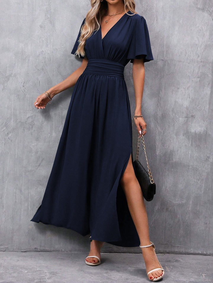 Damen Maxikleid mit Fließendem Schnitt und Eleganten Ärmeln Echoarchiv