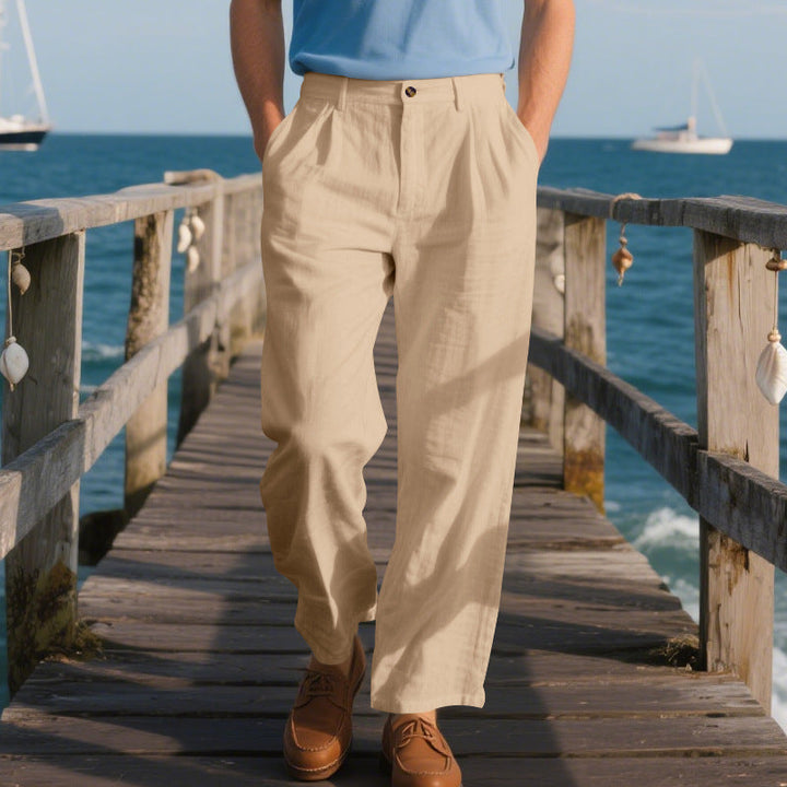 Herren elegante Freizeit-Hose mit weichem Stoff und weitem Schnitt Echoarchiv