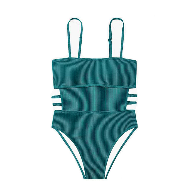 Damen Einteiler Badeanzug mit elegantem Rippendesign und figurschmeichelnder Silhouette Echo Archiv