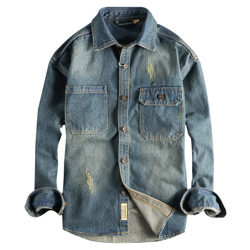 Herren Jeanshemd mit Pattentaschen und Vintage-Design Echoarchiv