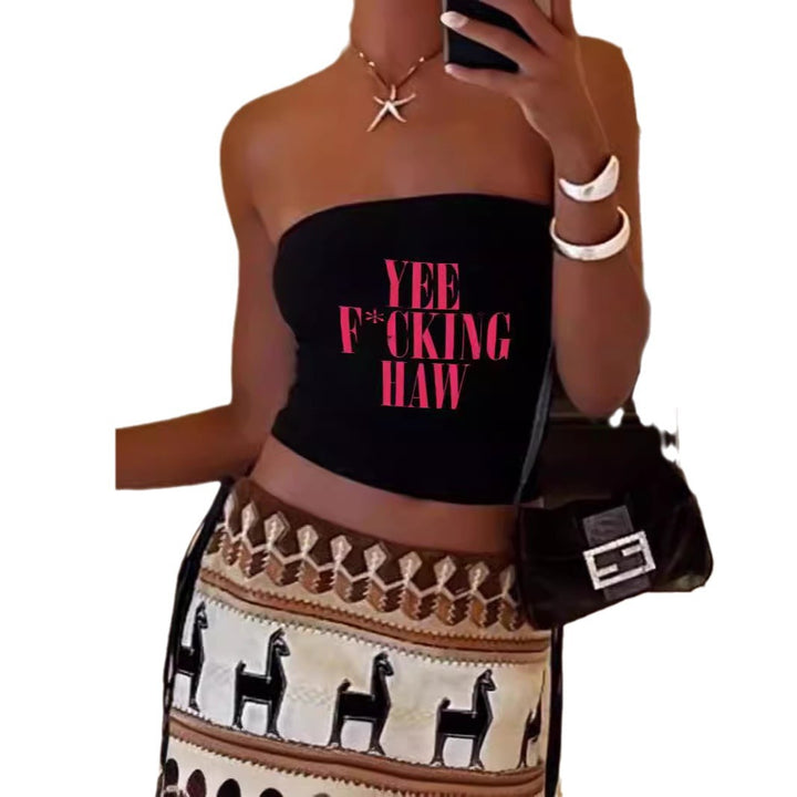 Damen Bandeau-Top mit maritimen Motiv und elastischem Material Echo Archiv