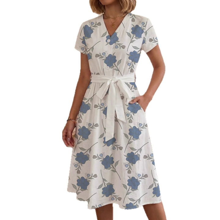 Damen Midikleid mit floralem Muster und Taillengürtel Echo Archiv