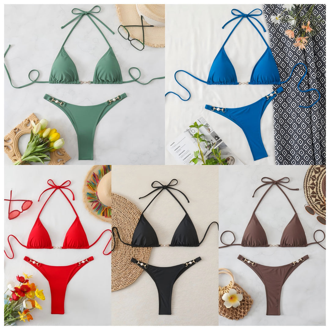 Damen Triangel-Bikini-Set mit modischen Details Echo Archiv