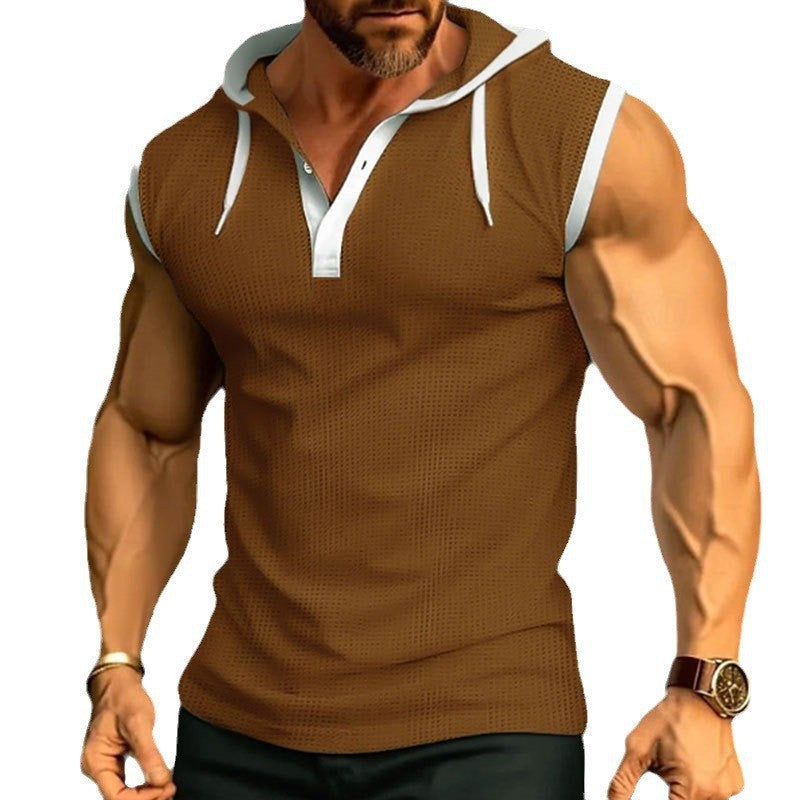 Herren ärmelloses Poloshirt mit modernem Schnitt und strukturiertem Design Echoarchiv