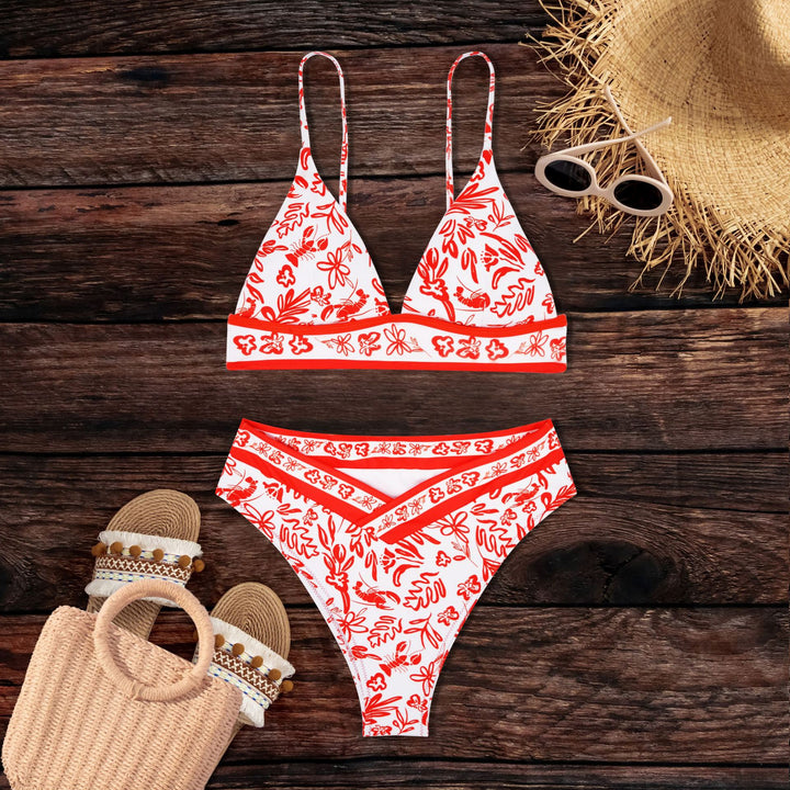 Damen Bikini mit floralem Design und sportlichem Schnitt Echo Archiv