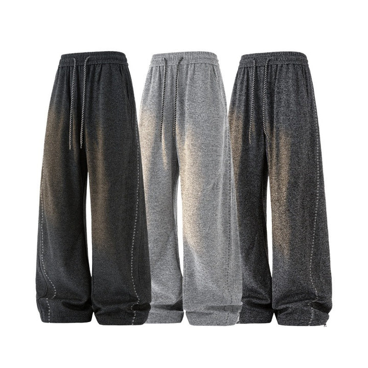 Damen Weite Lounge‑Hose aus Sweatstoff mit Kordelzug, Ziernähten und elastischem Bund Echoarchiv