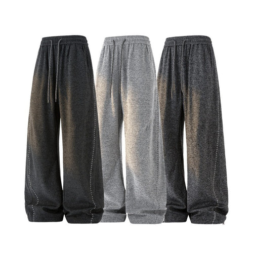 Damen Weite Lounge‑Hose aus Sweatstoff mit Kordelzug, Ziernähten und elastischem Bund Echoarchiv