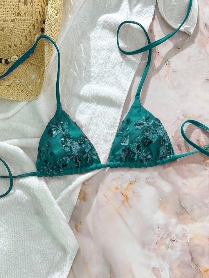 Damen Triangel-Bikini mit funkelnden Pailletten Echo Archiv