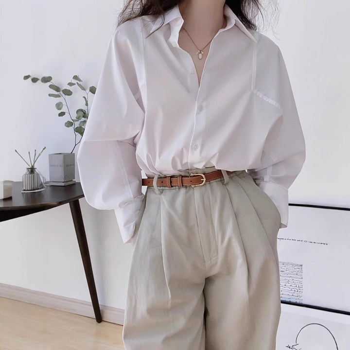 Damen Elegante und lässige Oversized Hemdbluse Echoarchiv