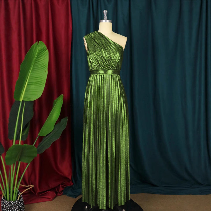 Damen plissiertes Abendkleid mit schimmerndem Oberteil Echo Archiv