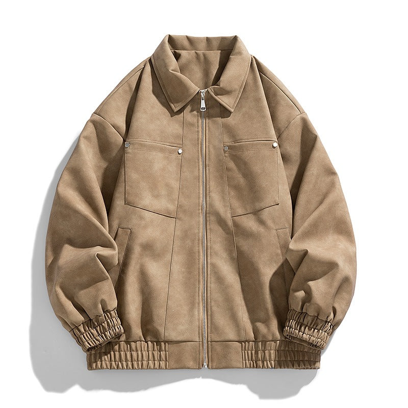 Herren Modische Jacke mit Stehkragen und praktischen Taschen – Taviero