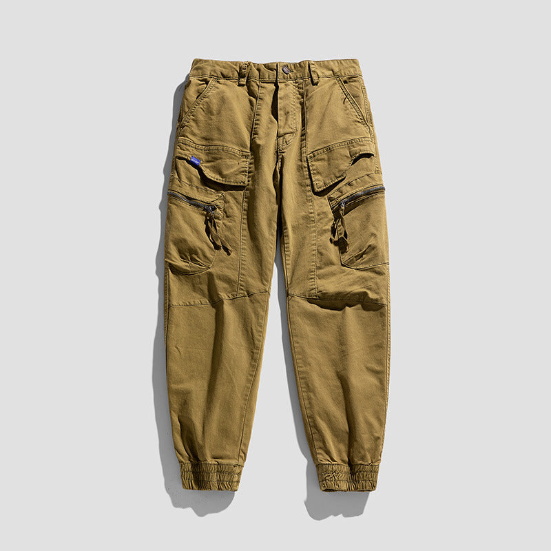 Herren Multifunktionale Cargo-Jogginghose im Tactical-Canvas-Stil mit Knie‑Paneelen, Reißverschluss‑ und Klappentaschen Echo Archiv