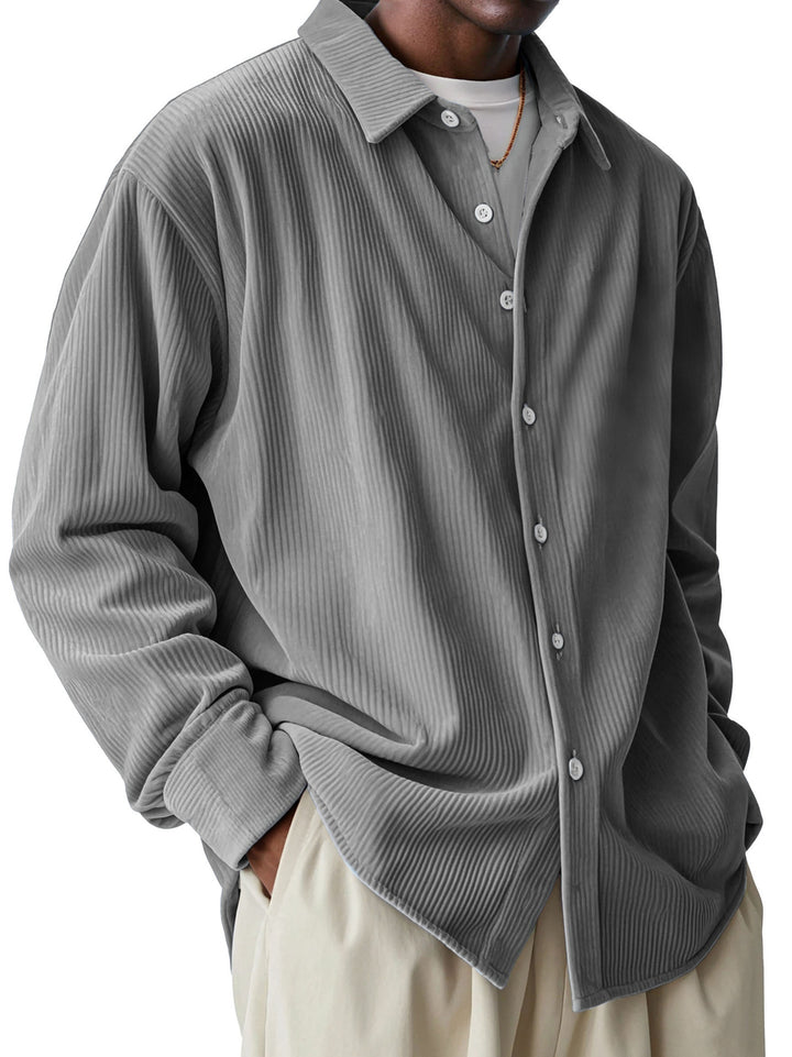 Herren nan oversized Kordhemd mit feiner Rippenstruktur und Relaxed-Fit Echo Archiv