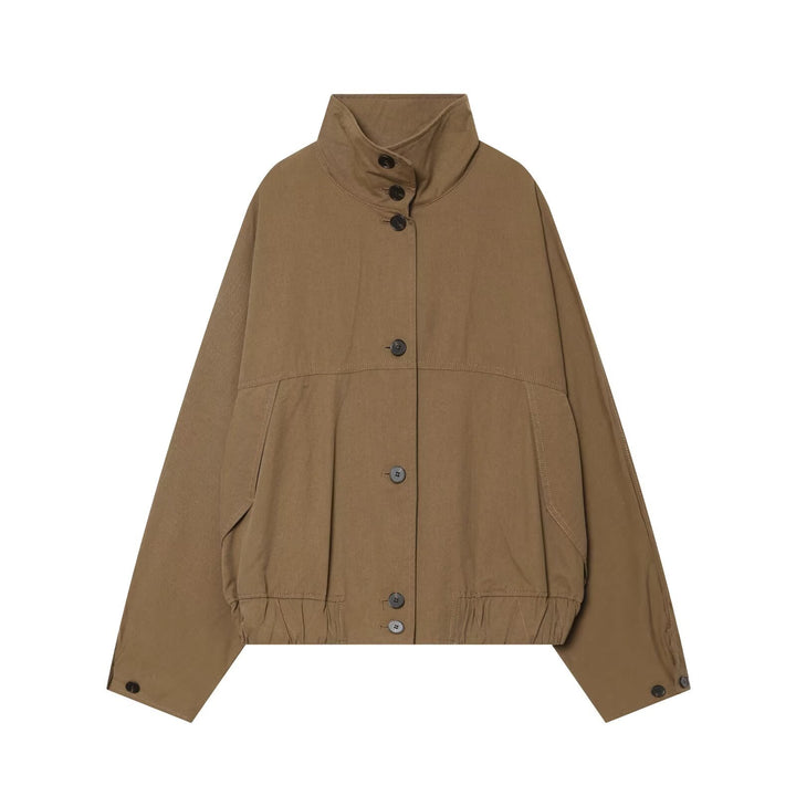 Damen Oversize-Utility-Jacke mit hohem Stehkragen und elastischem Saum Echo Archiv