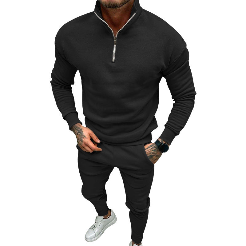 Herren Sportlicher Sweater mit Halbzip und elastischen Jogginghosen Echoarchiv