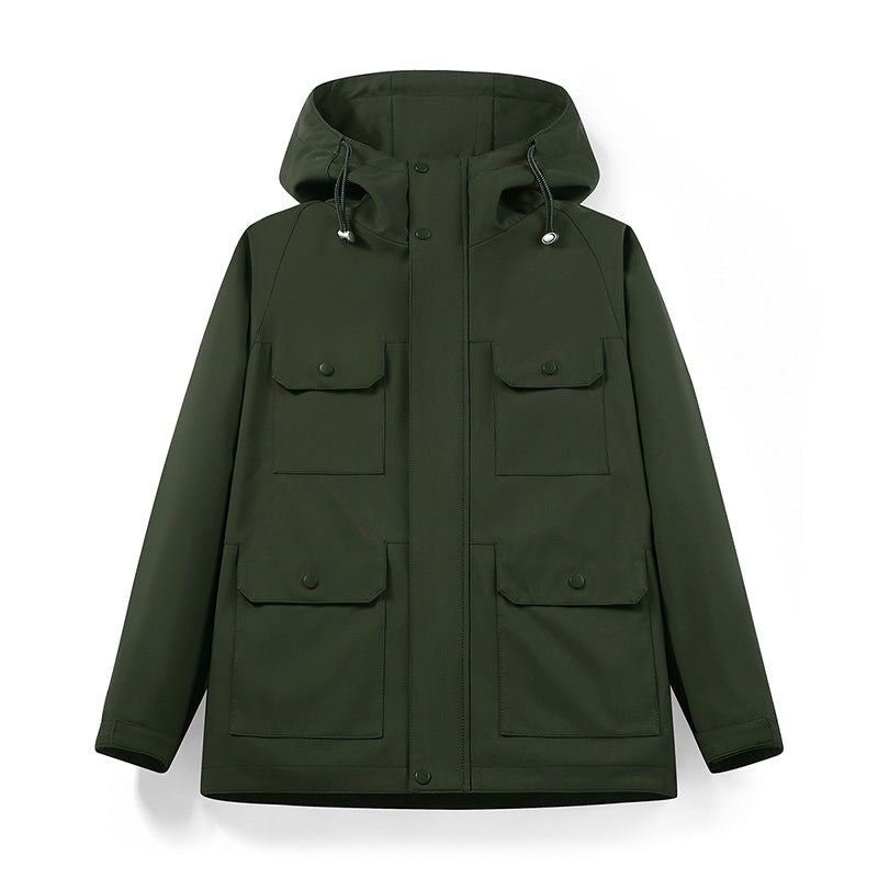 Herren wasserabweisende Field-Jacke mit Kapuze und Multifunktions-Taschen Echo Archiv