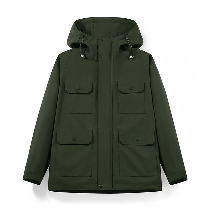 Herren wasserabweisende Field-Jacke mit Kapuze und Multifunktions-Taschen Echo Archiv