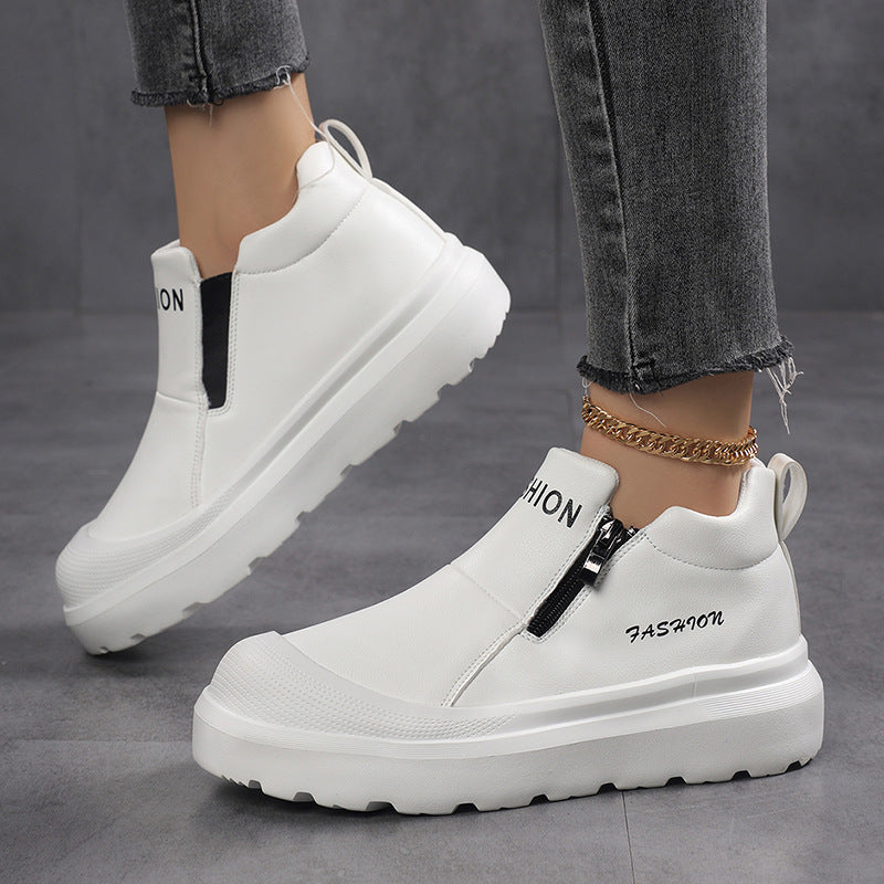 Damen nan Plateau-Sneaker mit seitlichem Reißverschluss, gepolstertem Komfortfußbett und profiliertem Laufprofil Echo Archiv