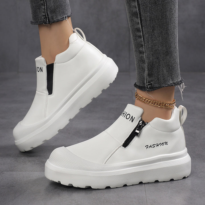 Damen nan Plateau-Sneaker mit seitlichem Reißverschluss, gepolstertem Komfortfußbett und profiliertem Laufprofil Echo Archiv