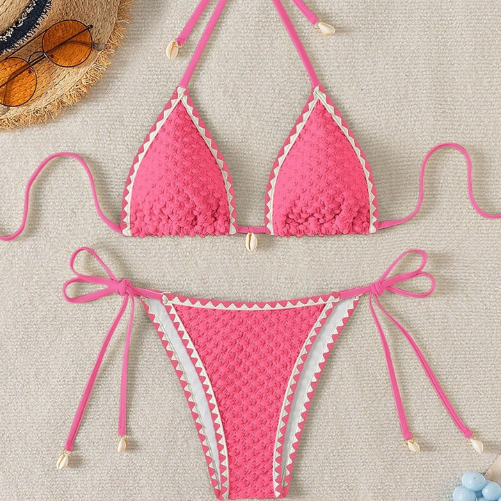 Damen Triangel-Bikini mit zarten Muschelverzierungen Echo Archiv