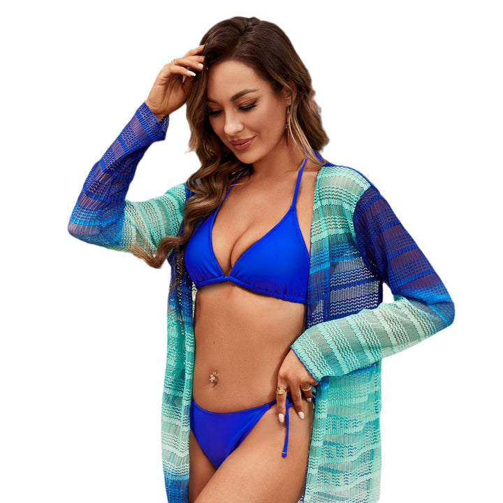 Damen Triangel-Bikini mit transparenter Strickjacke Echo Archiv