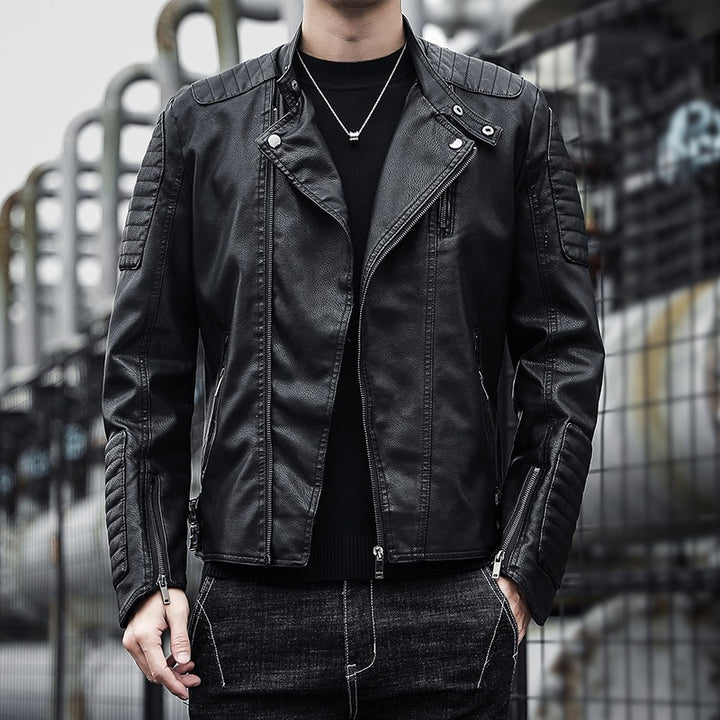 Herren Modische Bikerjacke aus Kunstleder Echo Archiv 1787738599