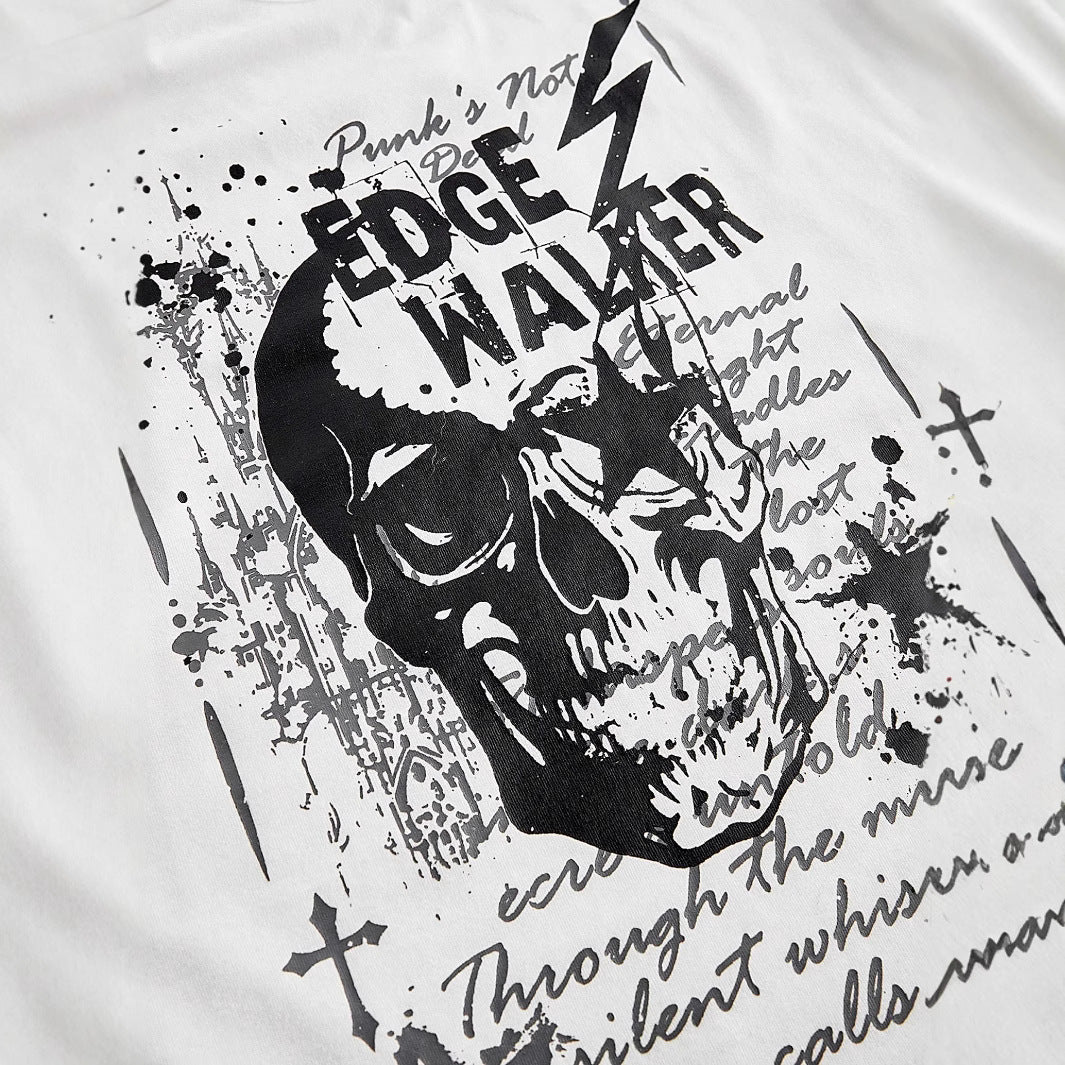 Damen kreatives Grafik-T-Shirt mit verführerischem Rückenausschnitt Echo Archiv