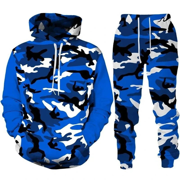 Herren Stylisches Kapuzensweatshirt und Jogginghose Set Echoarchiv