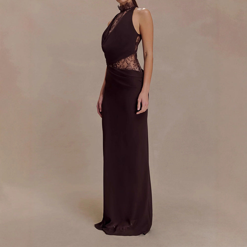 Damen Elegantes Bodenkonturen-Kleid mit exquisiter Spitzeneinlage Echo Archiv